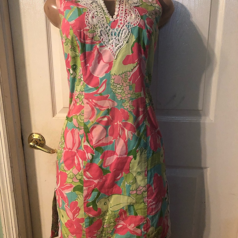 Lilly Pulitzer Floral Dress with Lace Detail